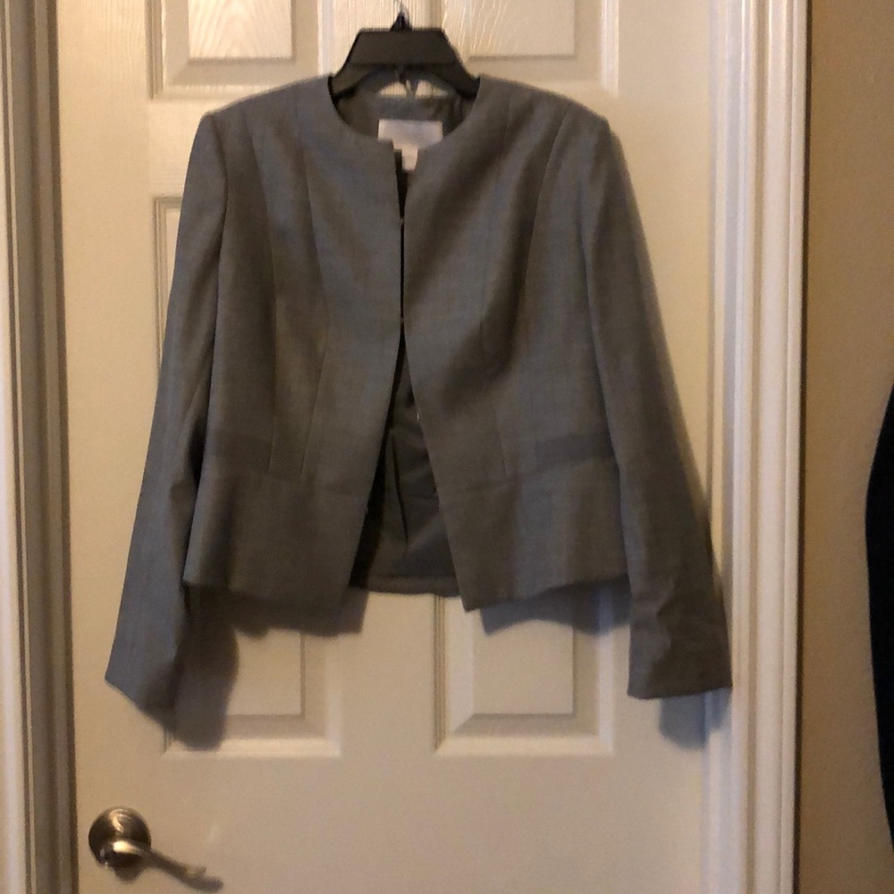 Gray suit jacket